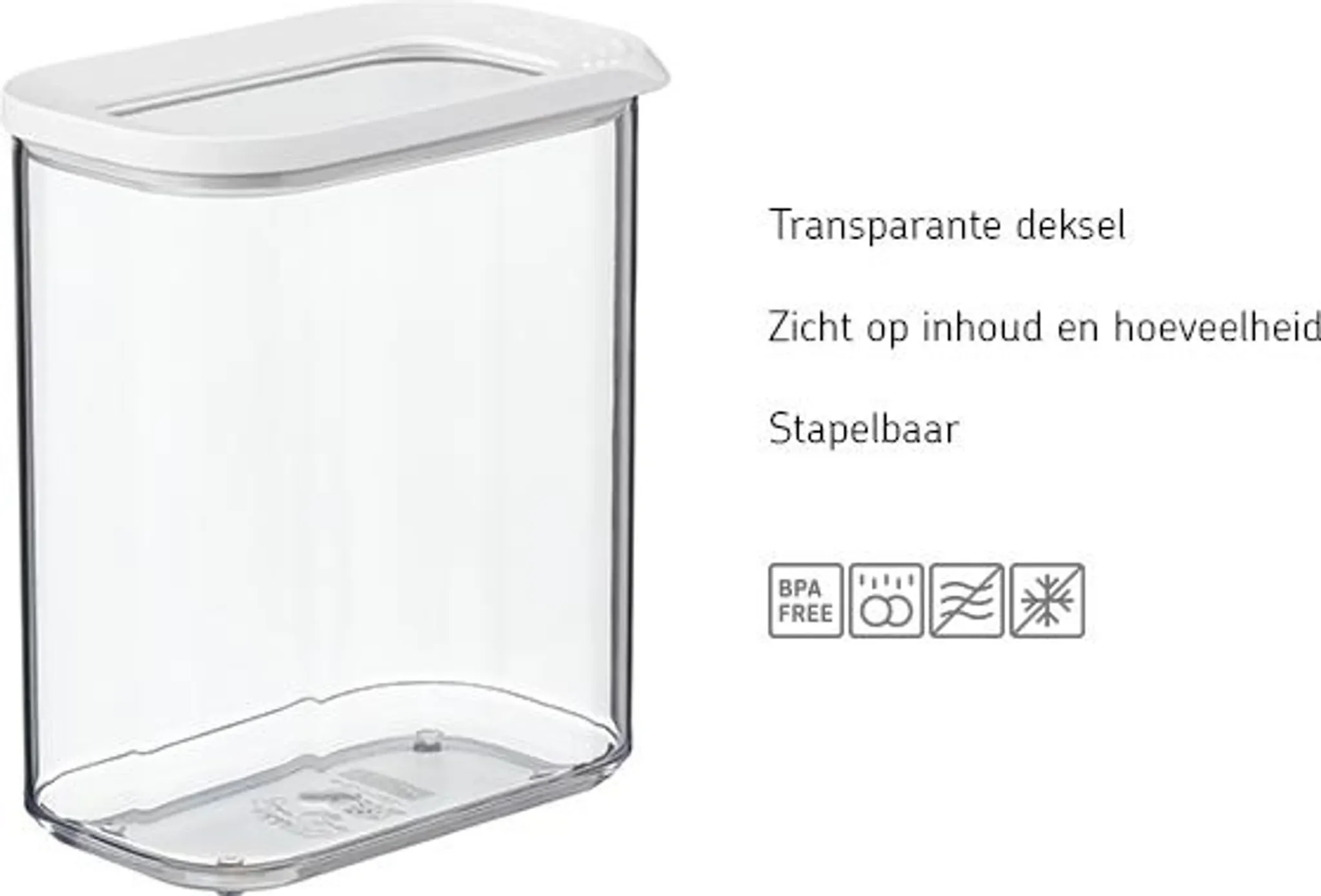 Lebensmittelbehälter Modula White – 375 ml, transparent mit Deckel